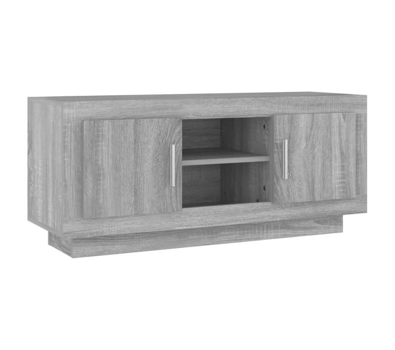 Meuble TV Sonoma Gris 102x35x45 Cm Bois Contreplaqué