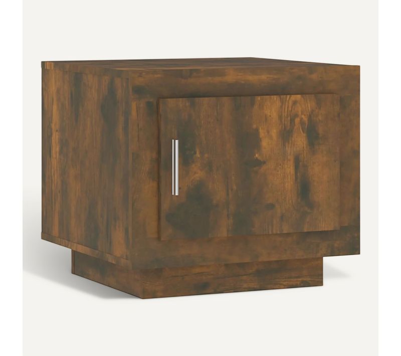 Table Basse Chêne Fumé 51x50x45 Cm Bois Contreplaqué