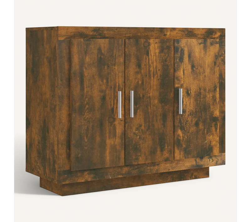 Buffet Chêne Fumé 92x35x75 Cm Bois Contreplaqué