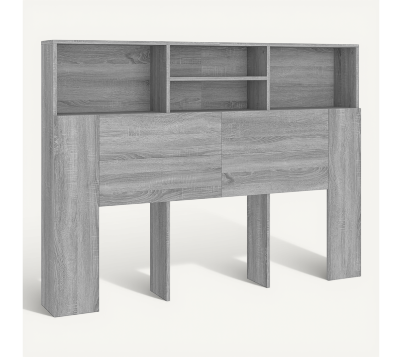 Armoire De Tête De Lit 140x19x103,5 Cm Gris Sonoma Bois Contreplaqué