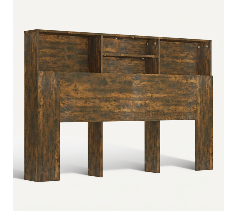 Armoire De Tête De Lit Chêne Fumé 160x19x103,5 Cm