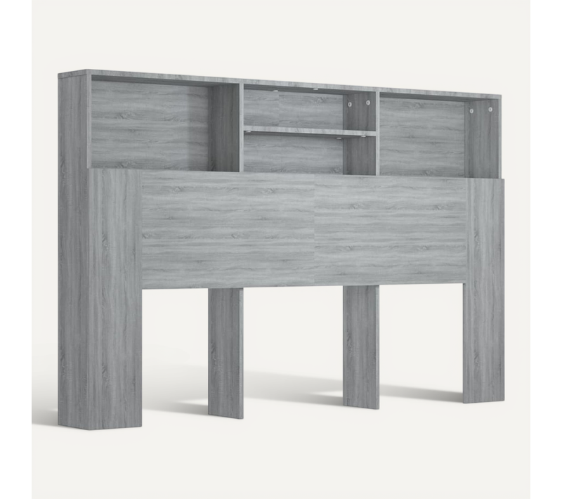 Armoire De Tête De Lit Lot 1 Bois Contreplaqué Gris Sonoma 160x19x103,5 Cm Compact