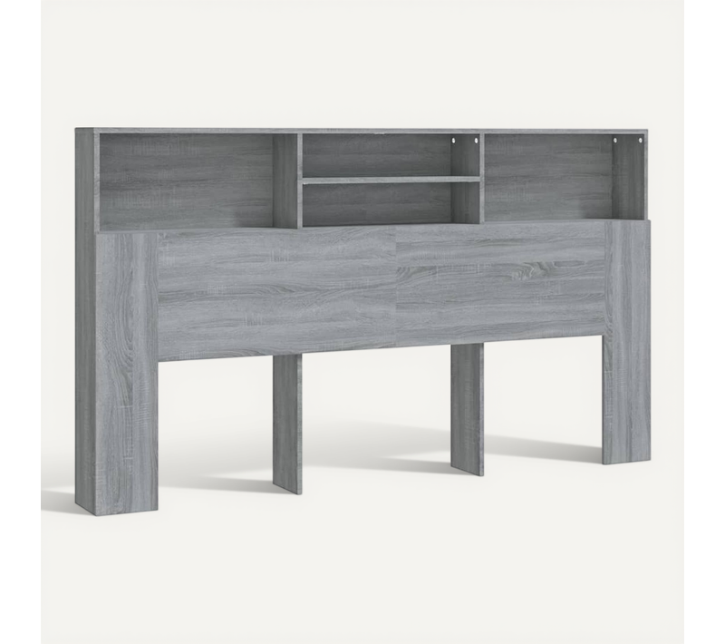 Cabinet Tête De Lit Gris Sonoma Bois Composé Rangement 180x19x103,5 Cm Moderne