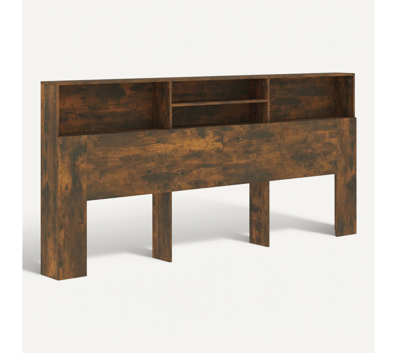 Armoire De Tête De Lit Chêne Fumé 220x19x103,5 Cm