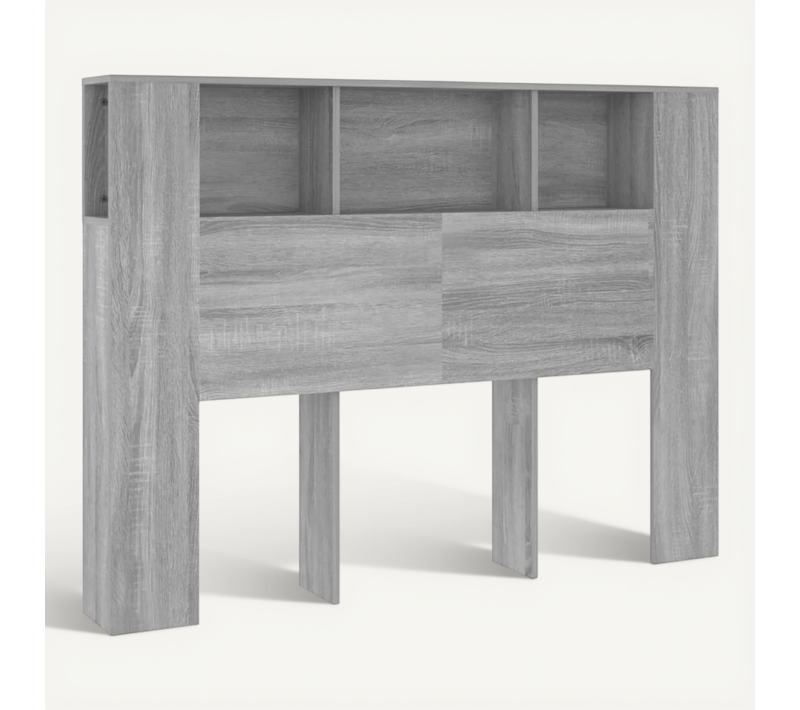 Table De Chevet 140x18,5x104,5 Cm Gris Sonoma Avec 3 Tiroirs