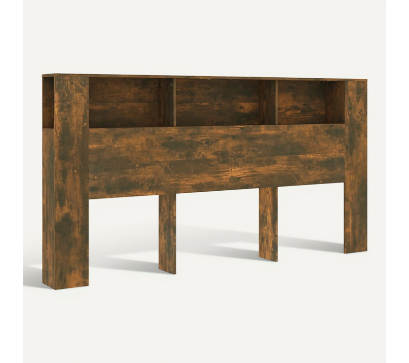 Armoire De Tête De Lit Chêne Fumé 200x18,5x104,5 Cm