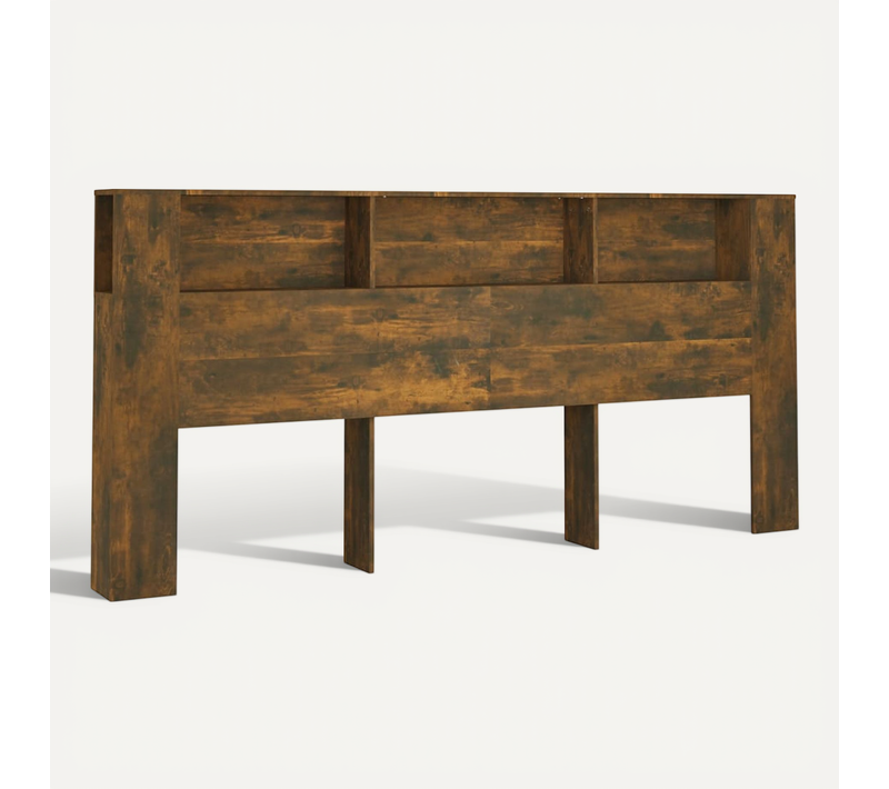 Armoire De Tête De Lit Chêne Fumé 220x18,5x104,5 Cm