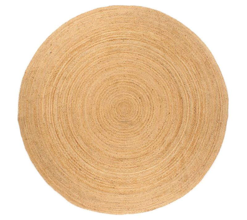Tapis Rond 240 Cm En Jute Tressée Couleur Naturelle Résistant Et Durable Fait Main