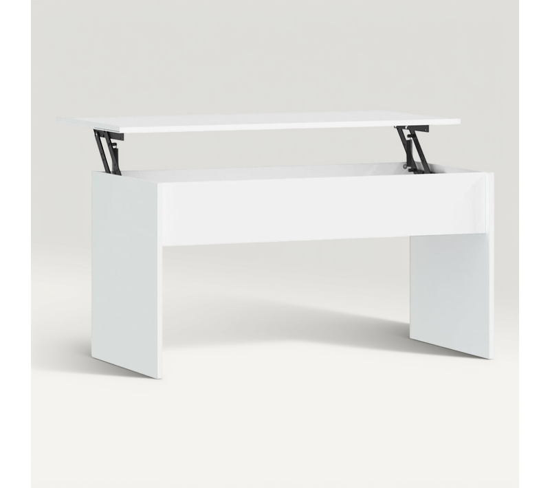 Table Basse Blanc 102x50,5x52,5 Cm Bois Contreplaqué
