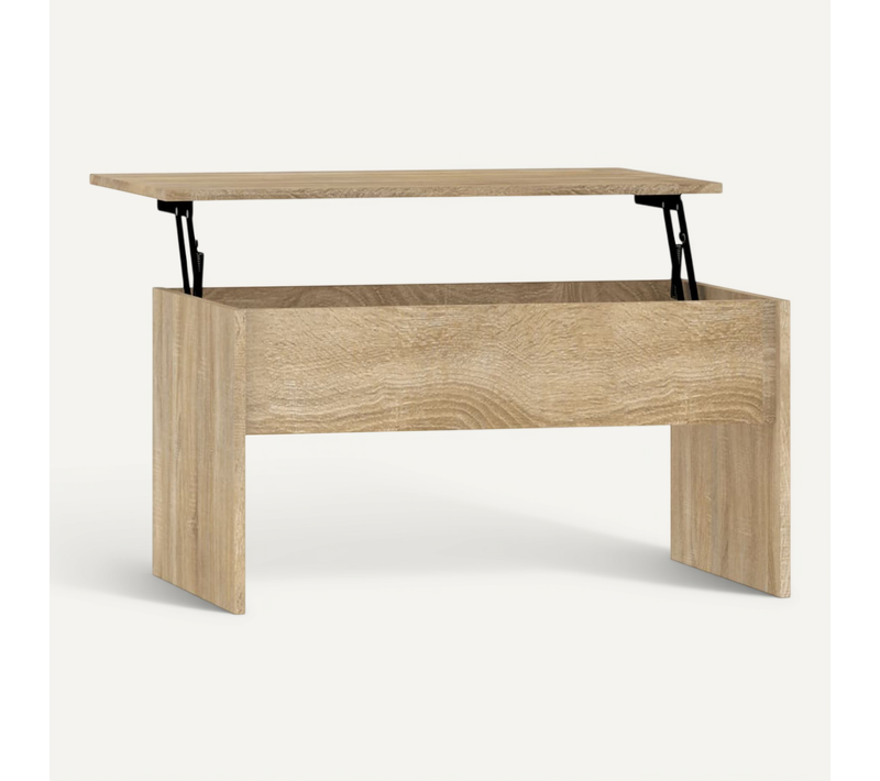Table Basse Avec Plateau Relevable Rangement Hauteur Réglable Table De Salon 80x50,5x41,5 Cm