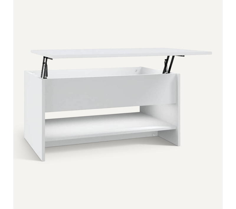 Table Basse Blanc 80x50x40 Cm Bois Contreplaqué