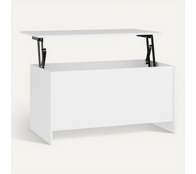 Table Basse Blanc 102x55,5x52,5 Cm Bois Contreplaqué