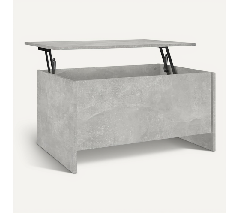 Table Basse Gris Béton 80x55,5x41,5 Cm Bois Contreplaqué