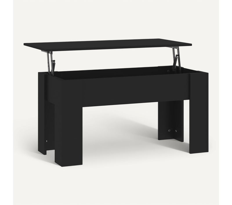 Table Basse Noir 101x49x52 Cm Bois Contreplaqué
