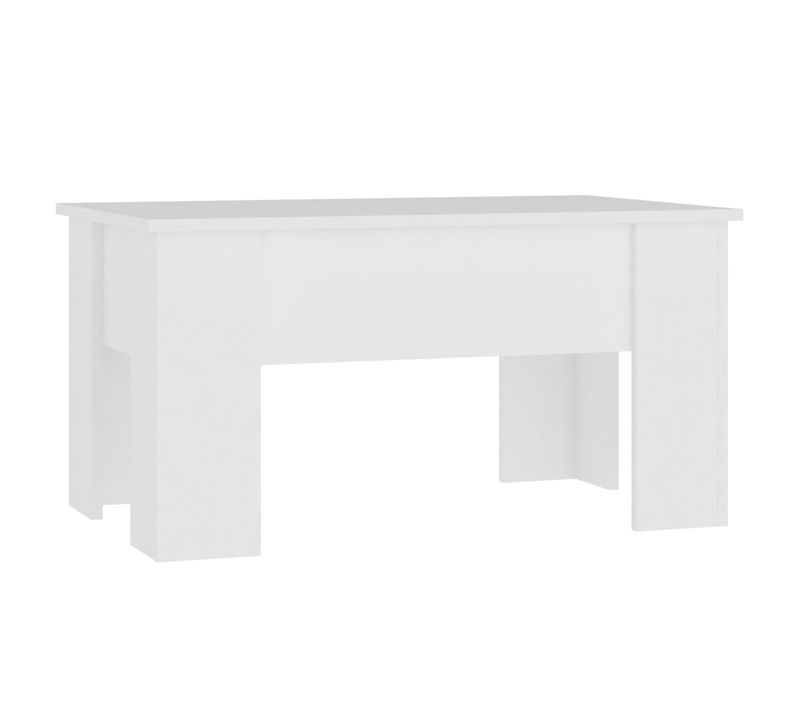 Table Basse Blanc 79x49x41 Cm Bois Contreplaqué