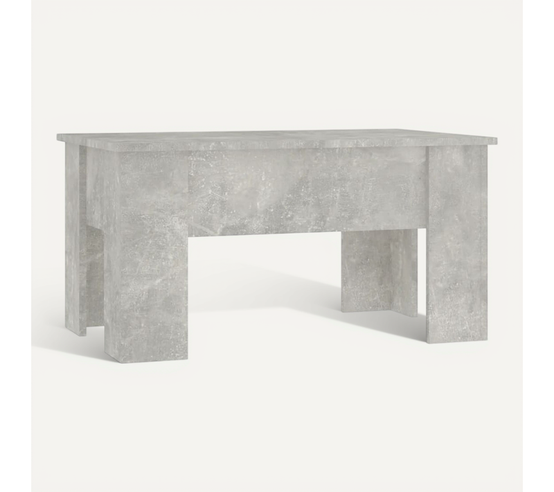 Table Basse Gris Béton 79x49x41 Cm Bois Contreplaqué