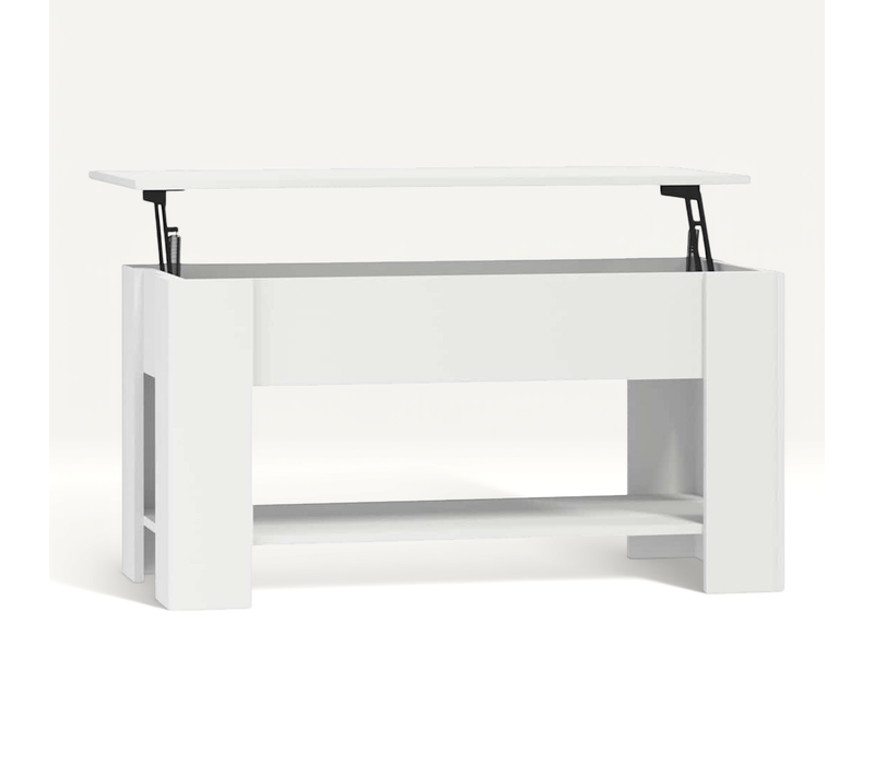 Table Basse Blanc 101x49x52 Cm Bois Contreplaqué