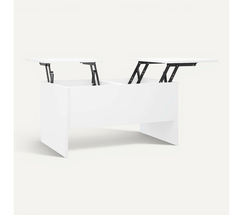 Table Basse Blanc 80x50x42,5 Cm Bois Contreplaqué
