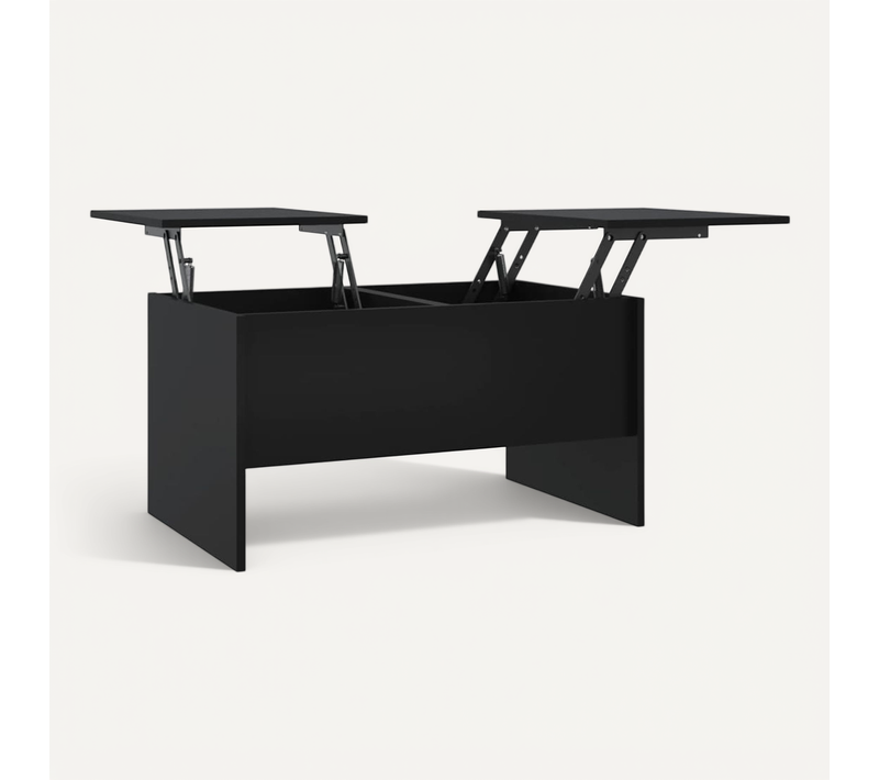 Table Basse Noir 80x50x42,5 Cm Bois Contreplaqué