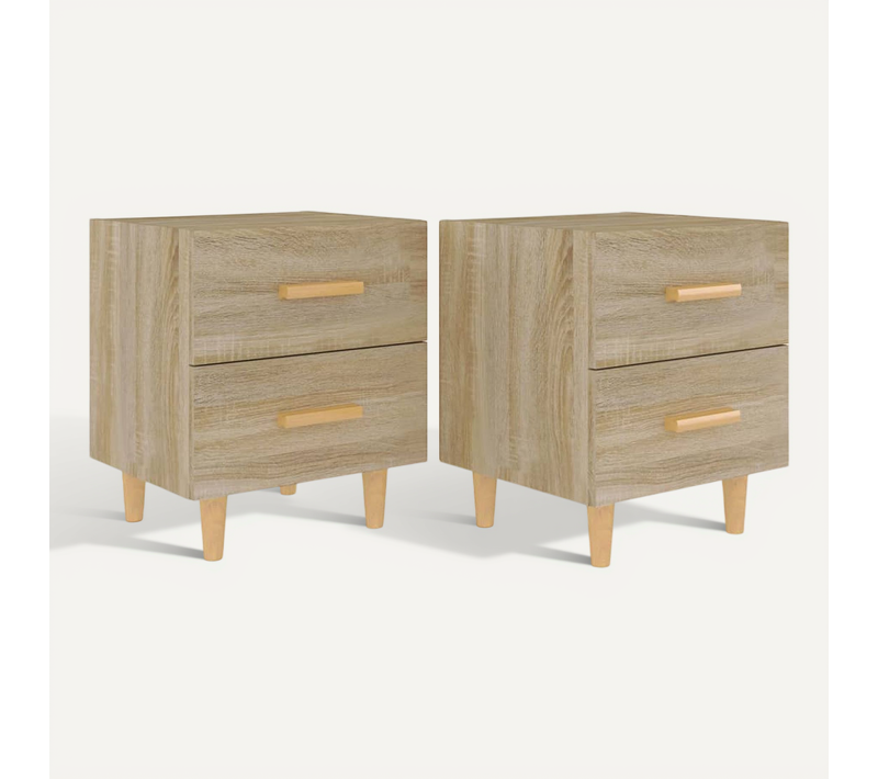 Tables De Chevet 2 Pièces Chêne Sonoma 40x35x47,5 Cm
