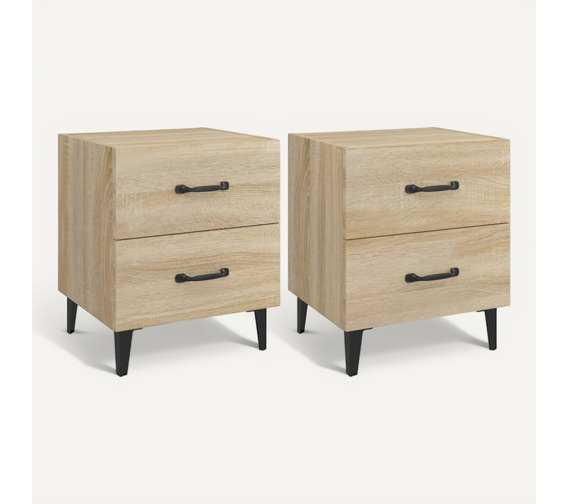 Tables De Chevet 2 Pièces Chêne Sonoma 40x35x47,5 Cm