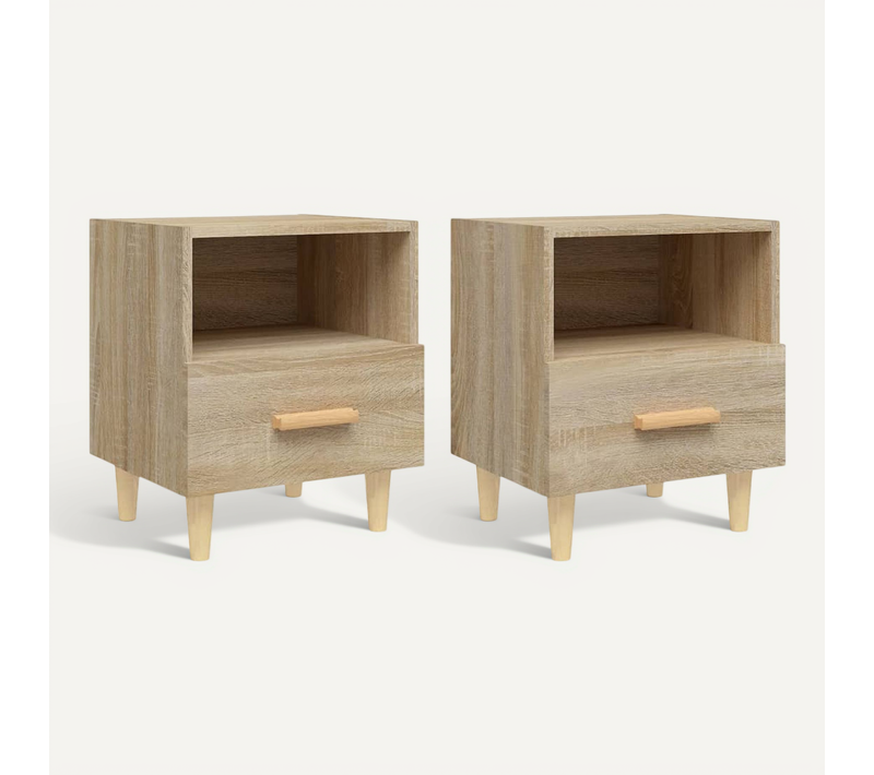 Tables De Chevet 2 Pièces Chêne Sonoma 40x35x47 Cm