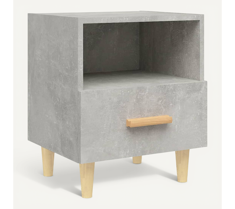 Table De Chevet Gris Béton 40x35x47 Cm
