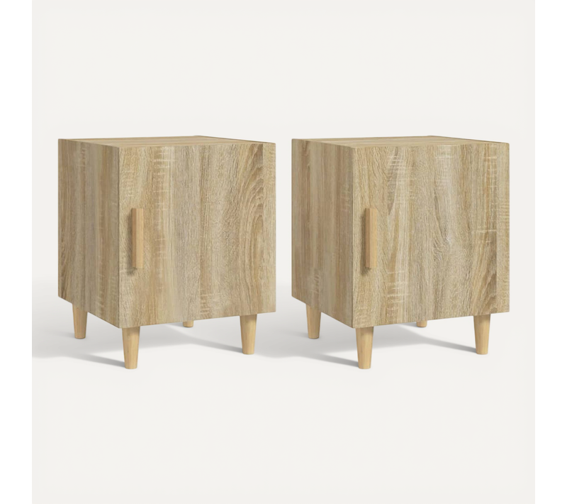 Tables De Chevet 2 Pièces Chêne Sonoma Bois Contreplaqué