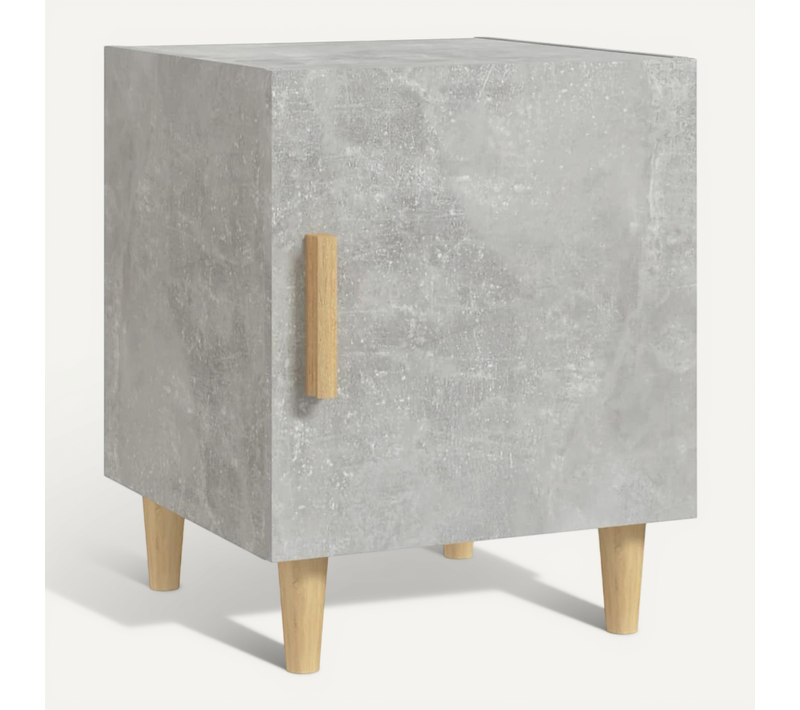 Table De Chevet Gris Béton Bois Contreplaqué