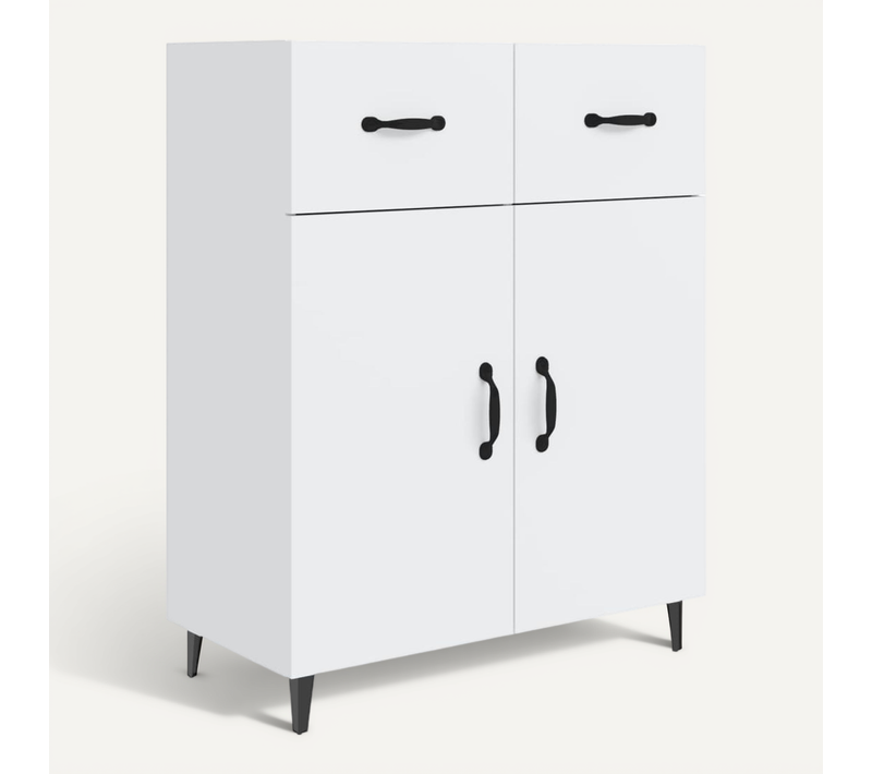 Buffet Blanc 69,5x34x90 Cm Bois Contreplaqué