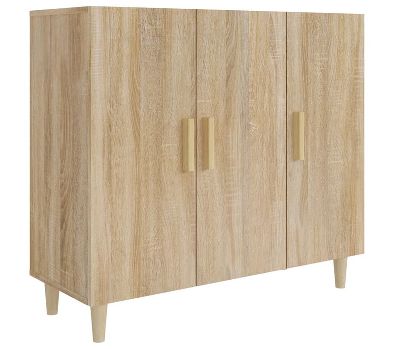 Buffet Chêne Sonoma 90x34x80 Cm Bois Contreplaqué