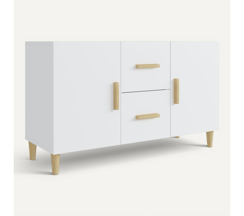 Buffet Blanc 100x36x60 Cm Bois Contreplaqué