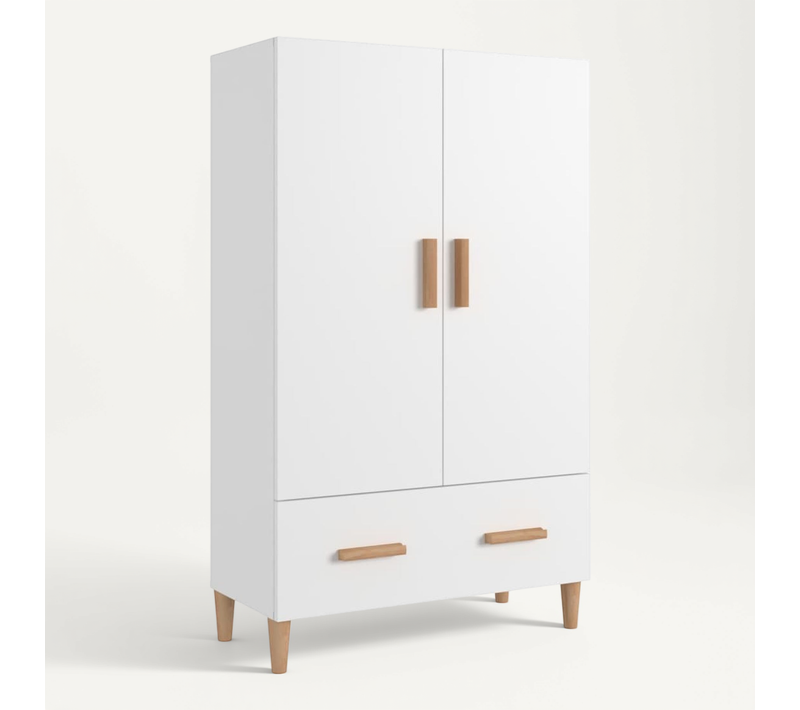 Buffet Blanc 70x31x115 Cm Bois Contreplaqué