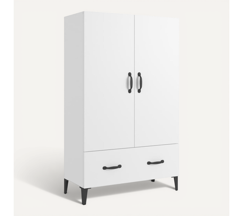 Buffet Haut Blanc 70x31x115 Cm Bois Contreplaqué