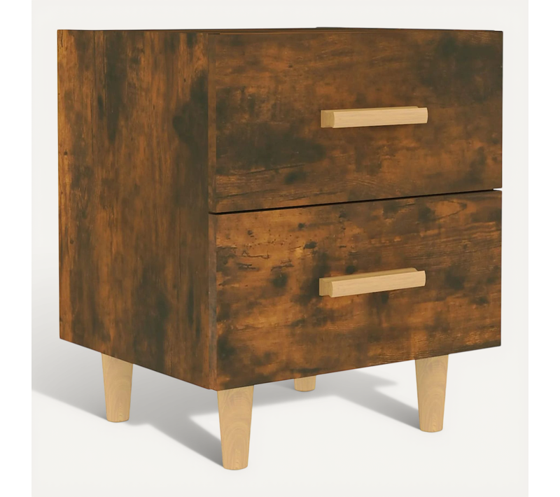 Table De Chevet Chêne Fumé 40x35x47,5 Cm
