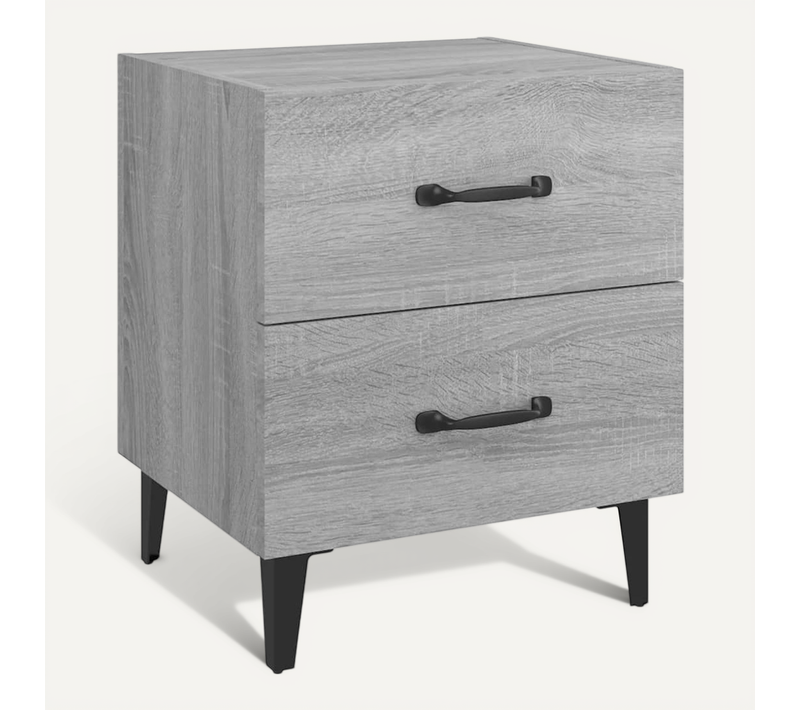 Table De Chevet Sonoma Gris 40x35x47,5 Cm