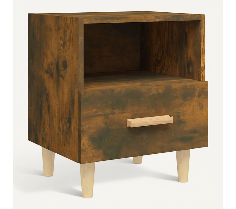 Table De Chevet Chêne Fumé 40x35x47 Cm