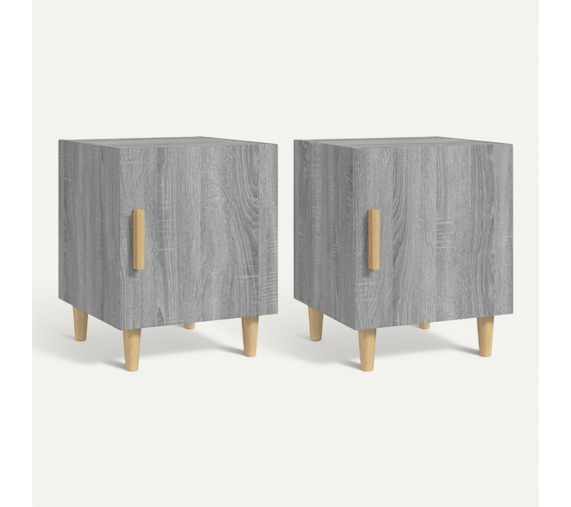 Tables De Chevet 2 Pièces Sonoma Gris Bois Contreplaqué