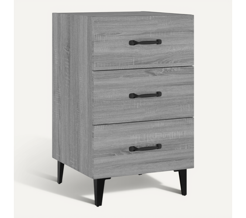 Table De Chevet Sonoma Gris 40x40x66 Cm Bois Contreplaqué
