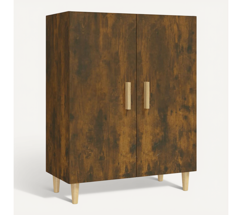 Buffet Chêne Fumé 70x34x90 Cm Bois Contreplaqué