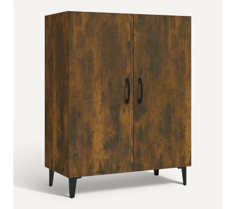 Buffet Chêne Fumé 70x34x90 Cm Bois Contreplaqué