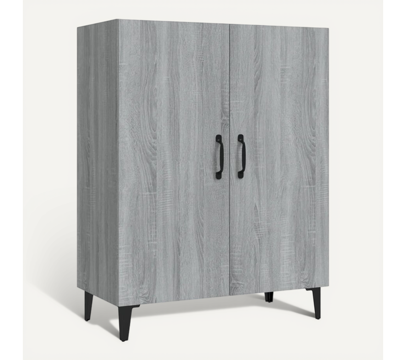 Buffet 70x34x90 Cm Bois Contreplaqué Sonoma Gris 2 Portes Rangement élégant