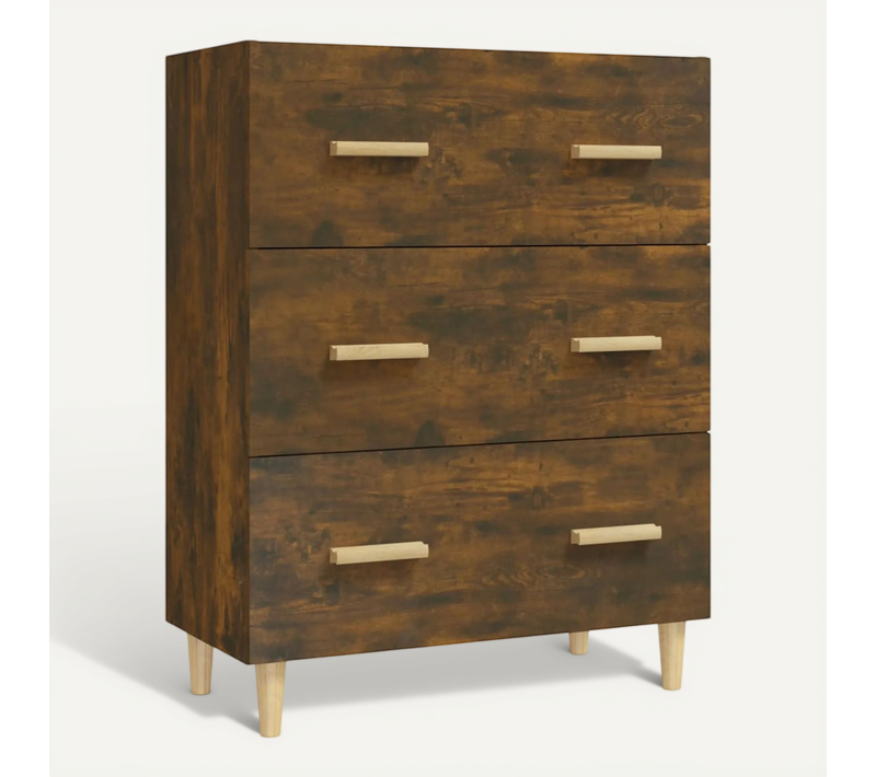 Buffet Chêne Fumé 70x34x90 Cm Bois Contreplaqué
