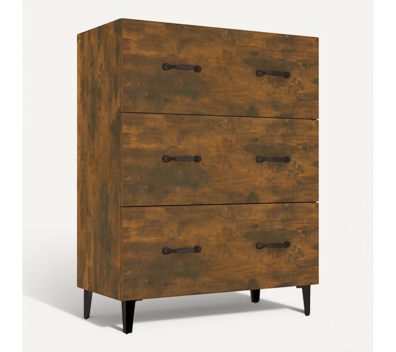 Buffet Chêne Fumé 69,5x34x90 Cm Bois Contreplaqué