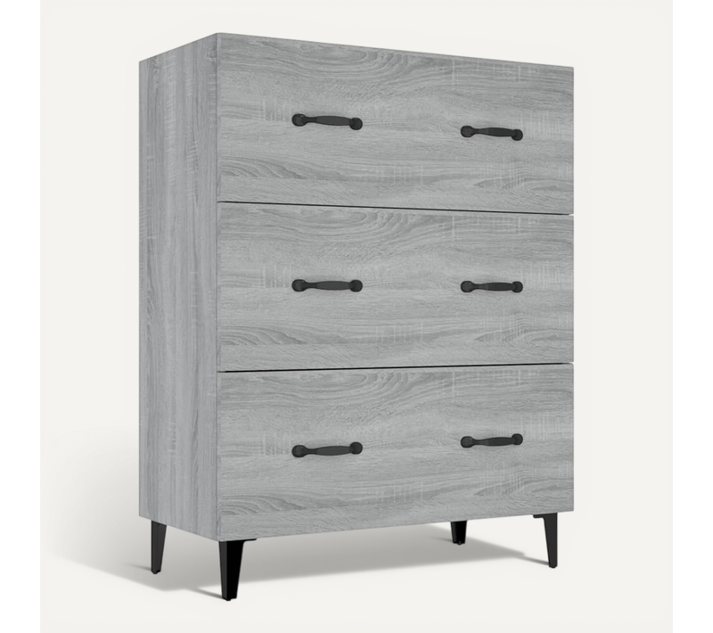 Buffet Sonoma Gris 69,5x34x90 Cm Bois Contreplaqué