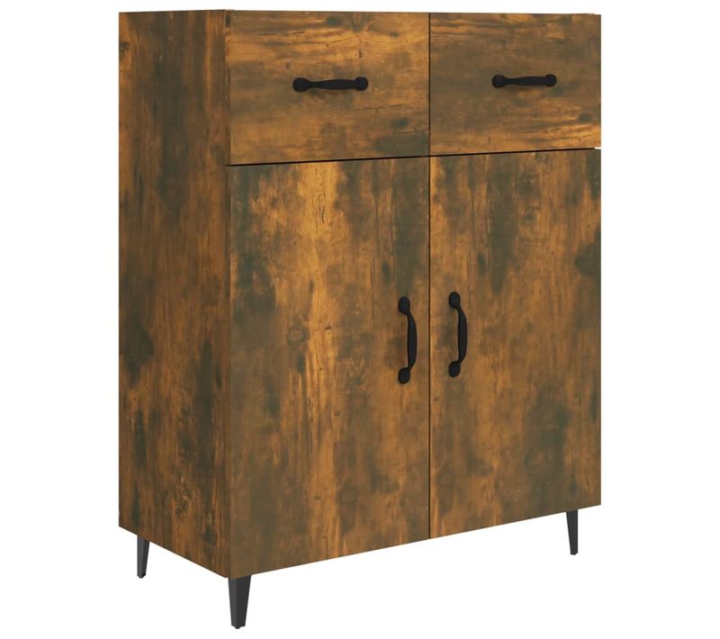 Buffet Chêne Fumé 69,5x34x90 Cm Bois Contreplaqué