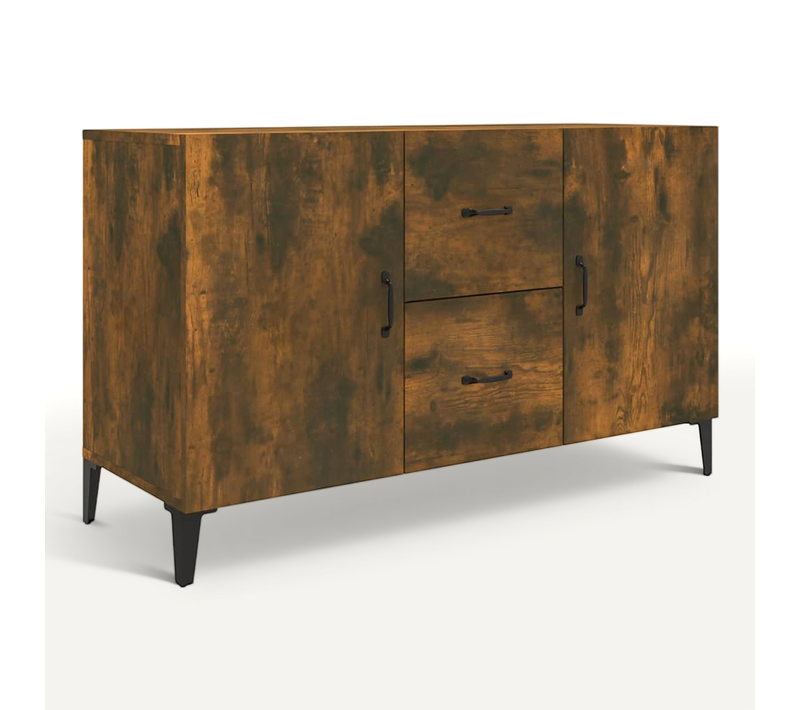 Buffet Chêne Fumé 100x36x60 Cm Bois Contreplaqué