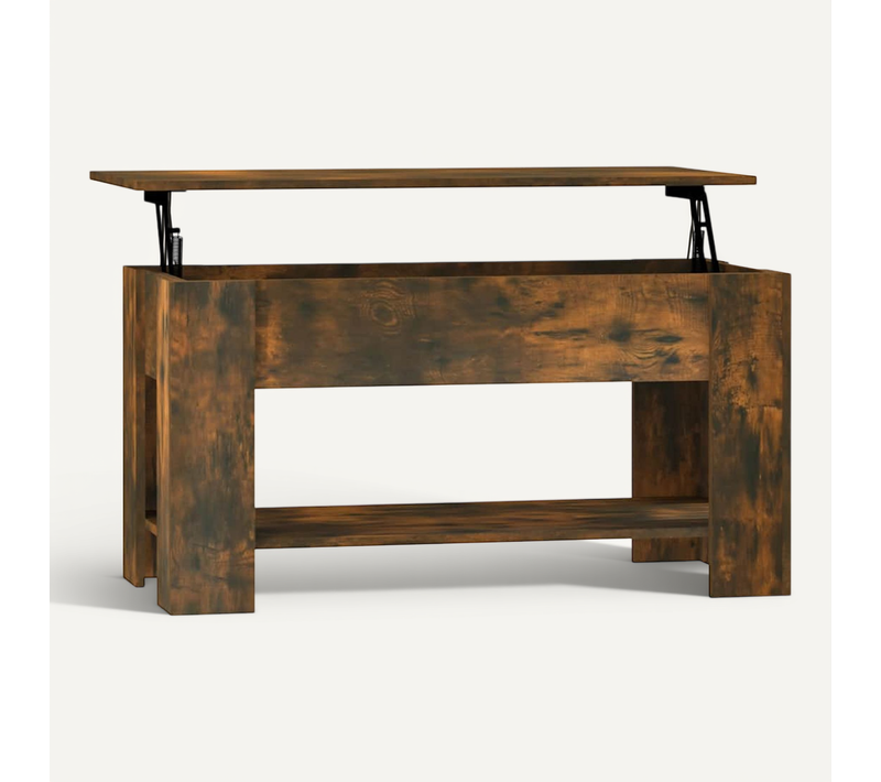 Table Basse Chêne Fumé 101x49x52 Cm Bois Contreplaqué