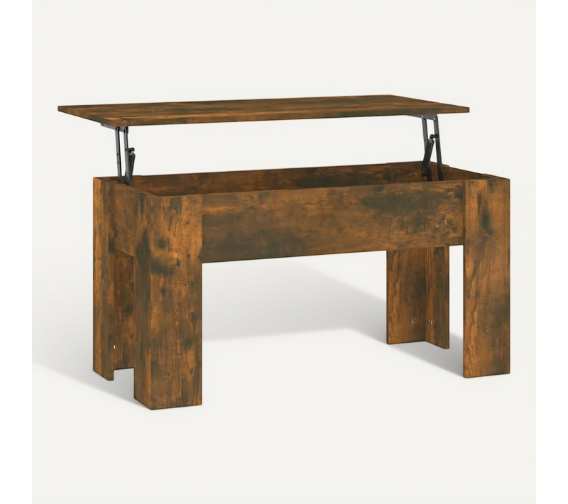 Table Basse Chêne Fumé 101x49x52 Cm Bois Contreplaqué