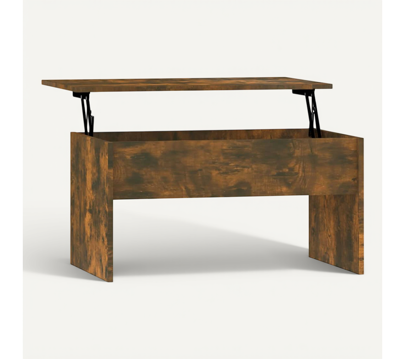 Table Basse Chêne Fumé 80x50,5x41,5 Cm Bois Contreplaqué Oui